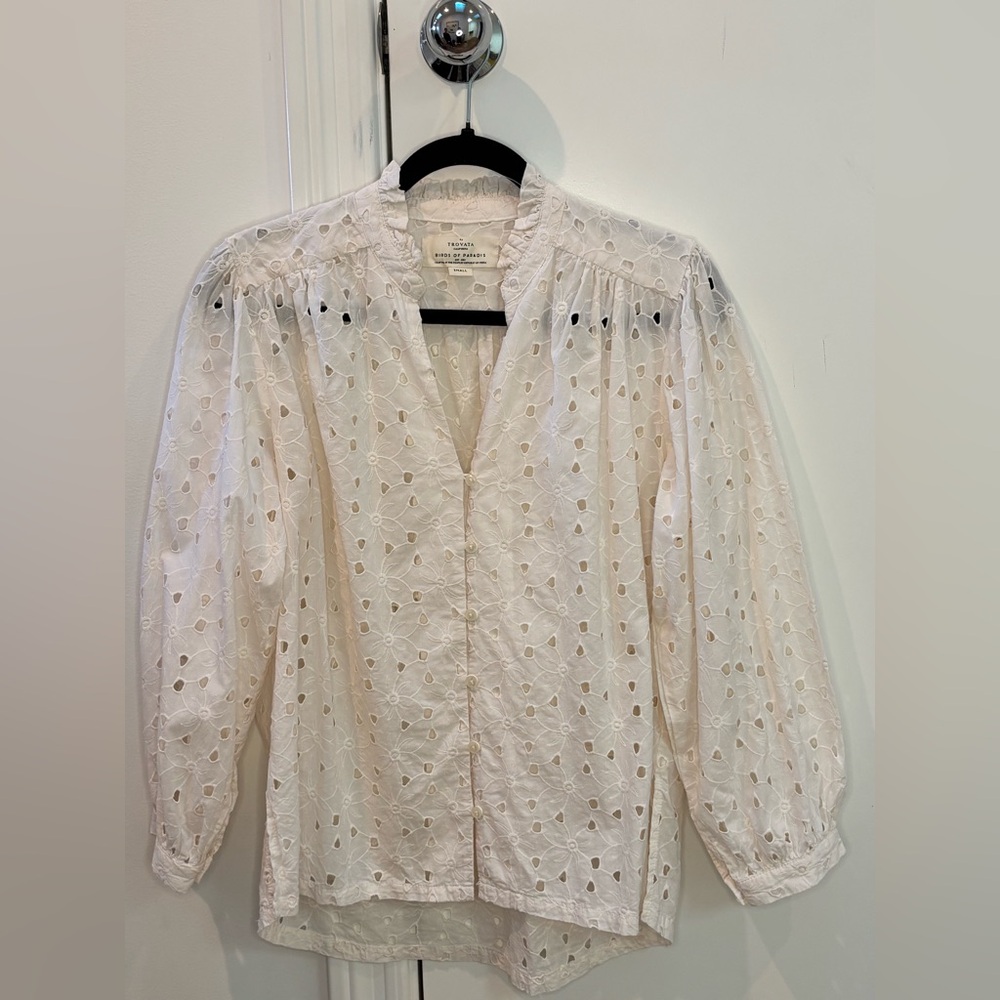 Trovata White Eyelet Blouse